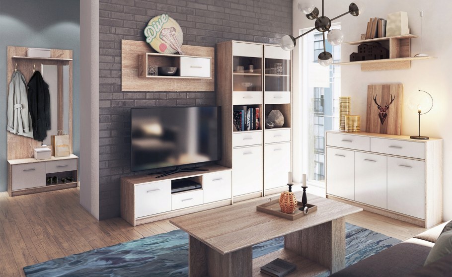 Гостиная Стас шоколад/дуб сонома дуб сонома