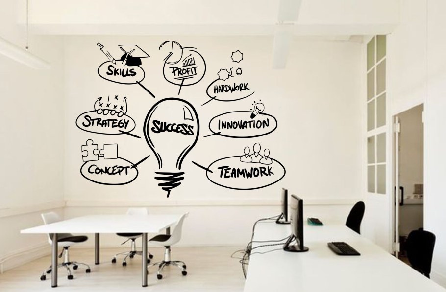 Виниловые наклейки на стену в офис