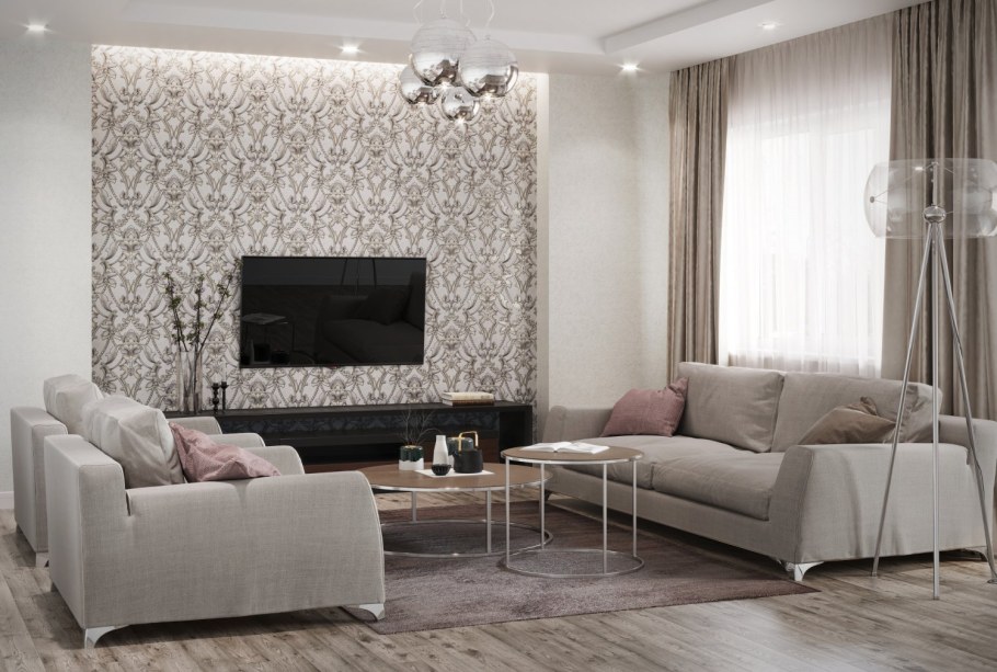Современные обои для гостиной 2022