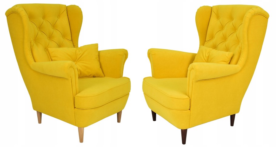 Велюровое кресло горчичного цвета