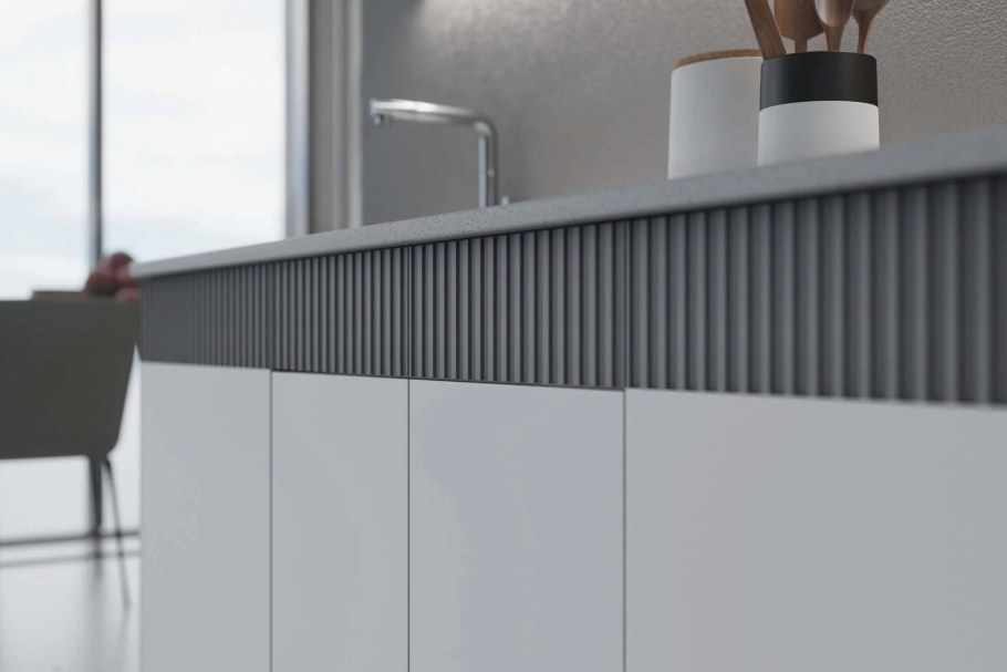 Кухня Оливия 2.0м белый глянец холодный / мрамор глянец