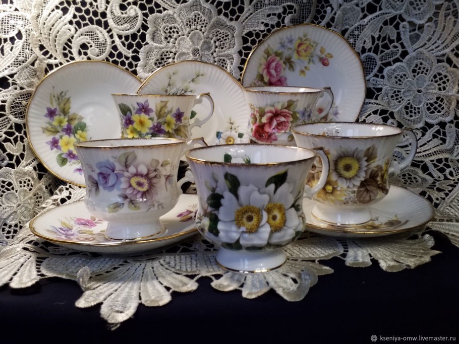 Porcelain of England Royal Crown чайный сервиз