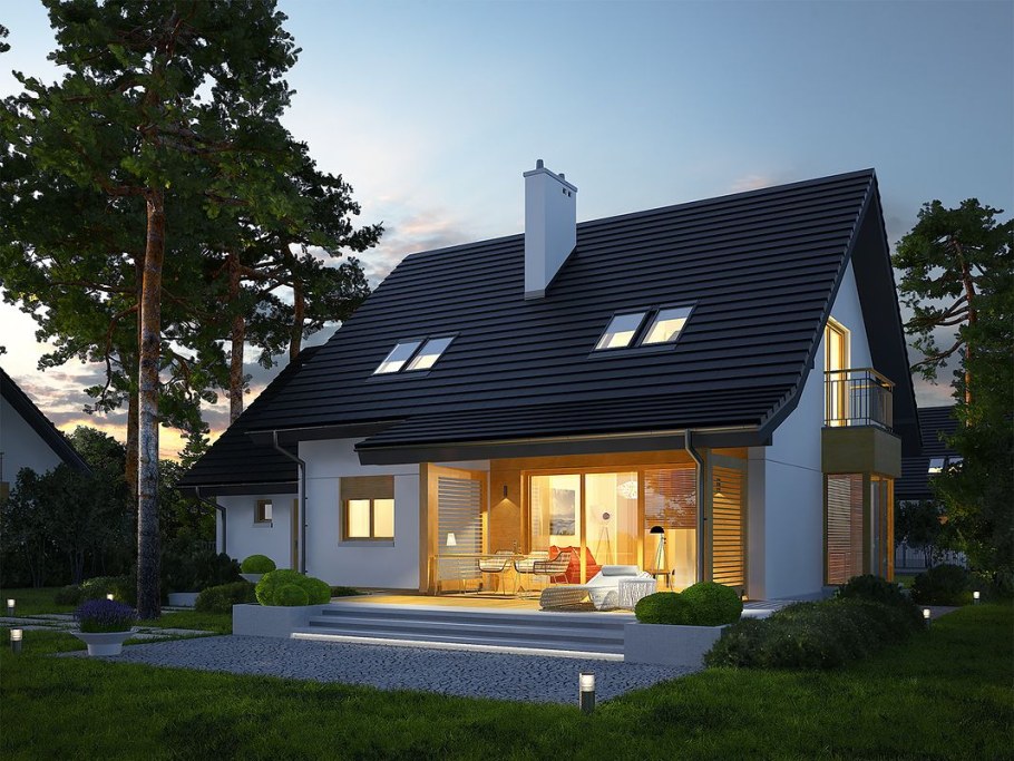 Красивые небольшие дома с мансардой