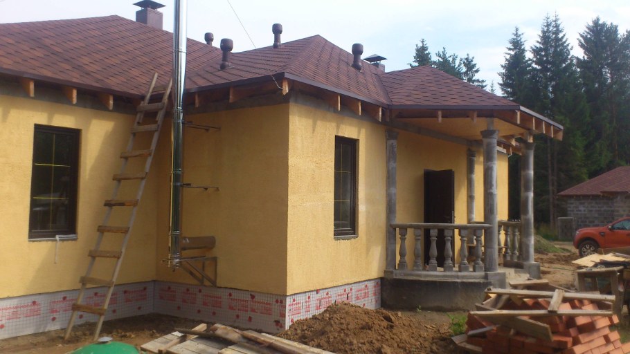 Дом из арболита с облицовкой