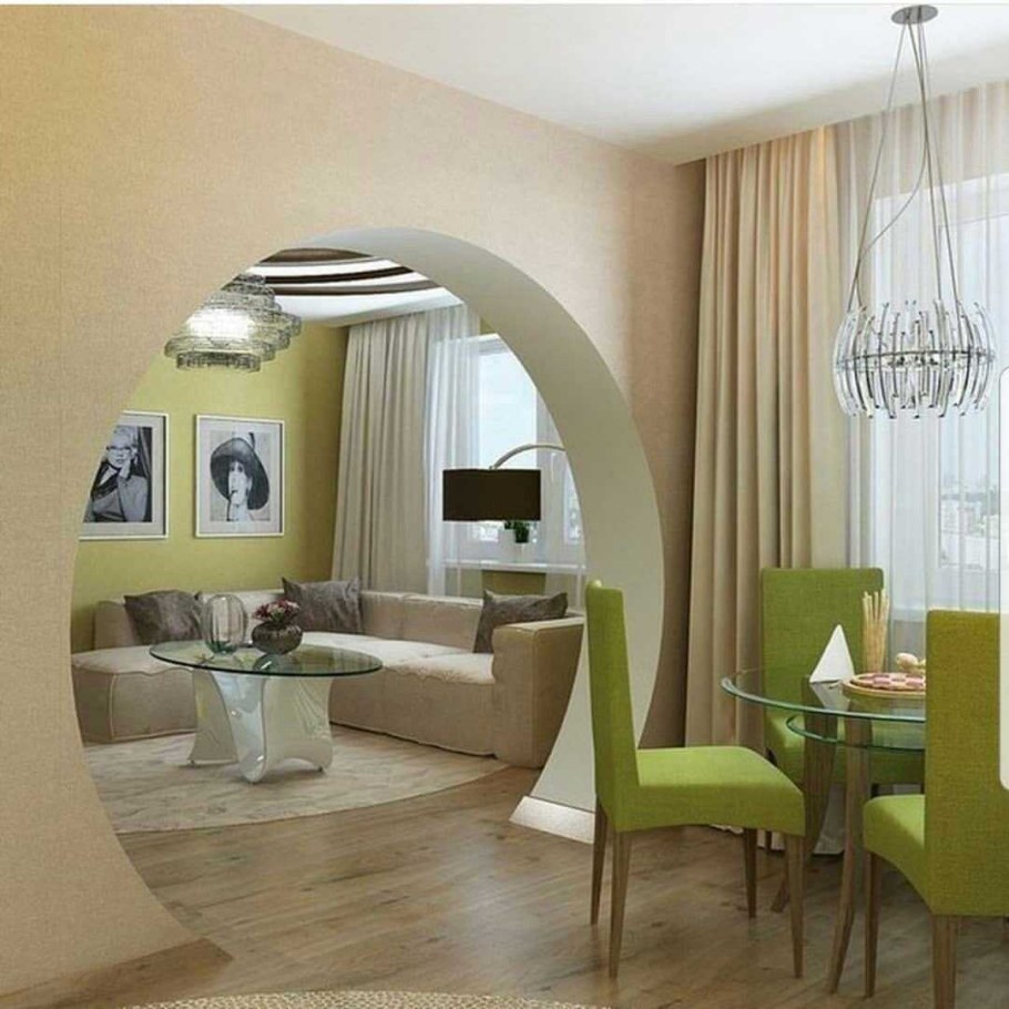 Арка между кухней и гостиной