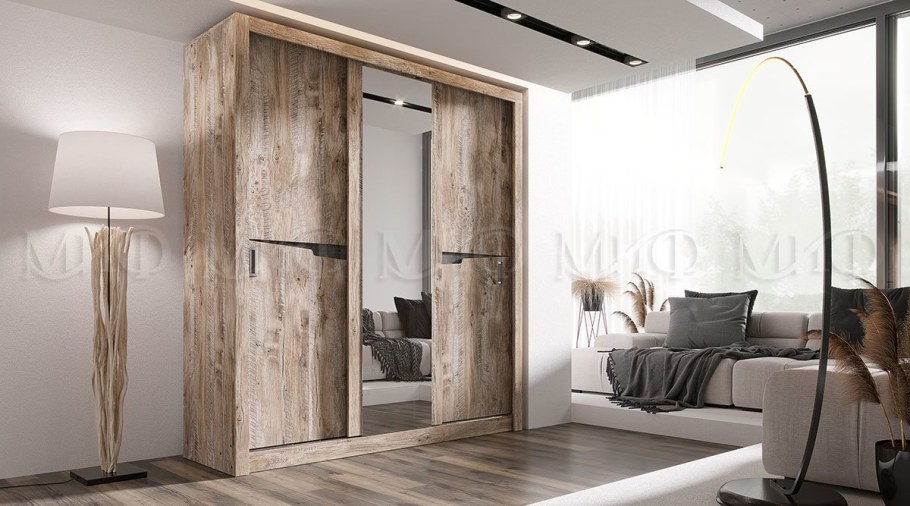 Шкаф-купе Ривьера 2.0 м дуб Юкон / бетон темный