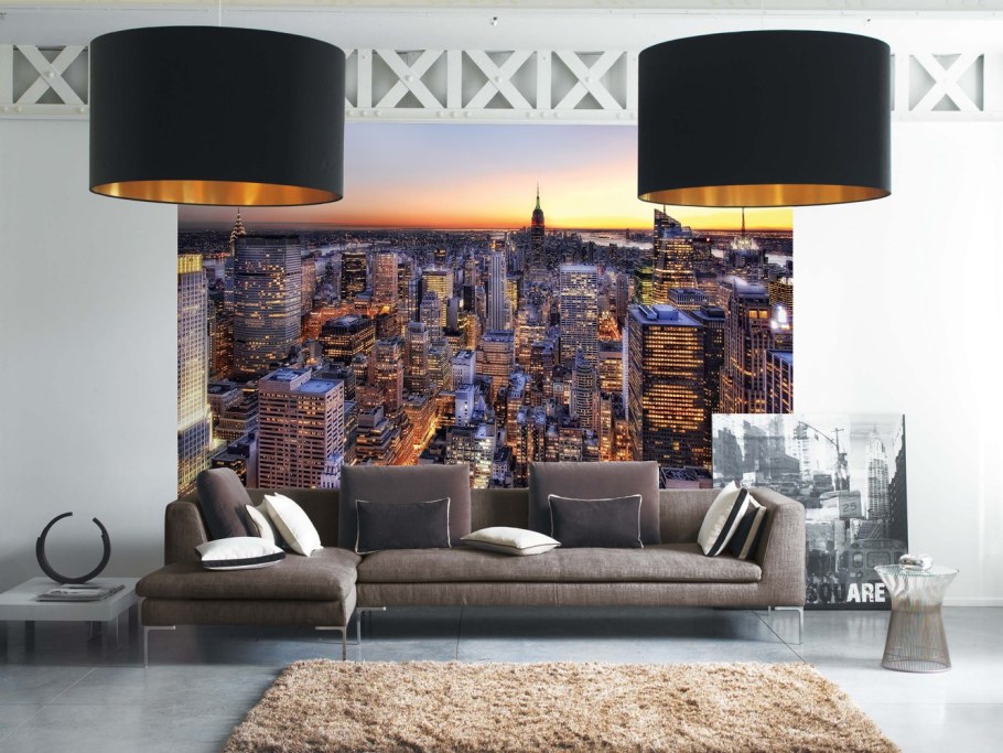 Черно белые фотообои в интерьере