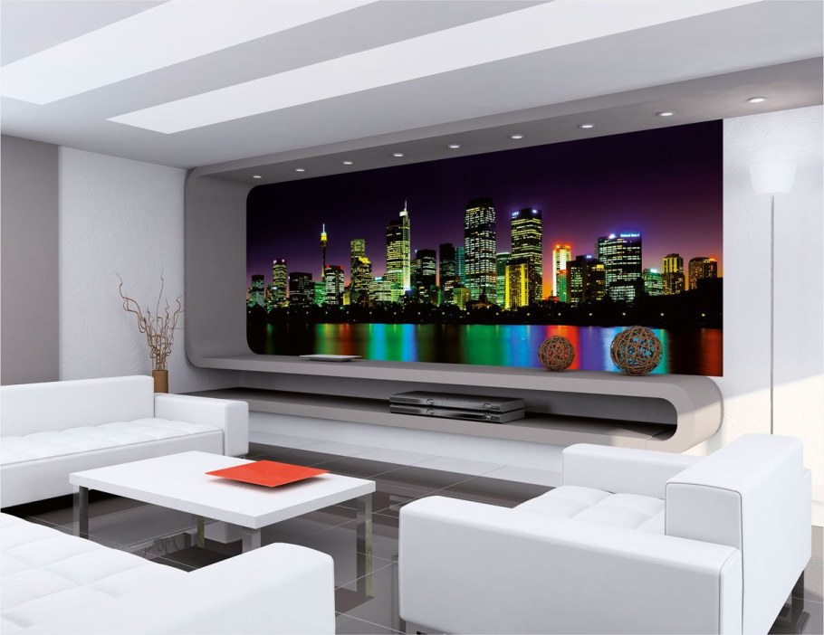 Сочетание обоев город