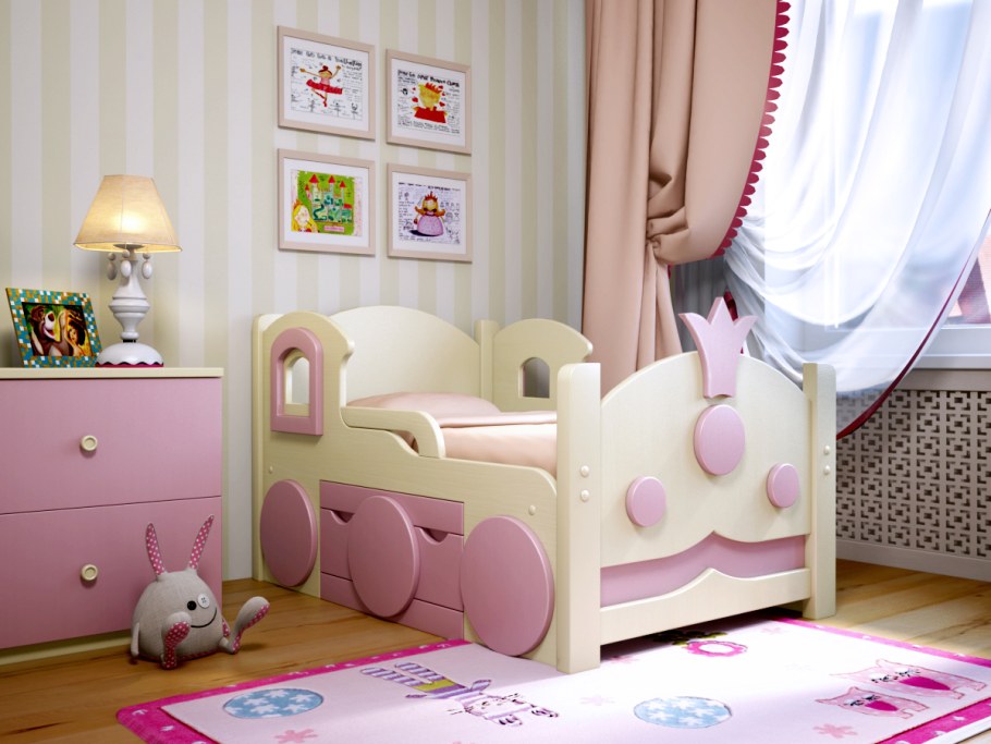 Кровать для девочки с бортиками