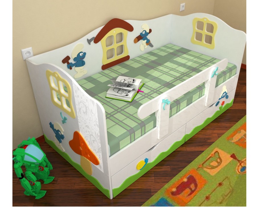 Кровать для мальчика от 3 лет с бортиками