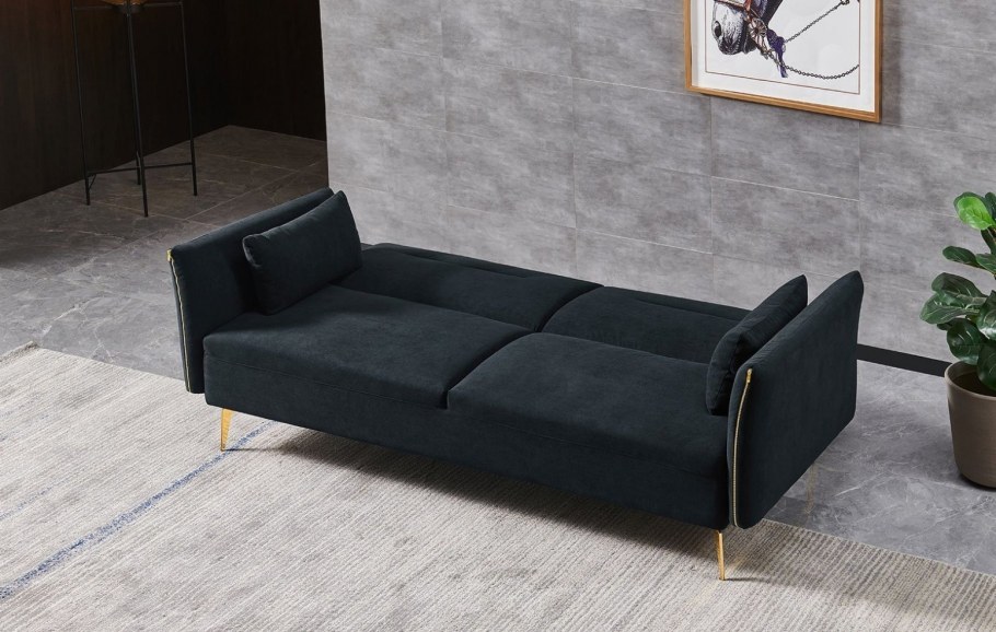 Диван-кровать Liverpool, темно-бирюзовый/золото