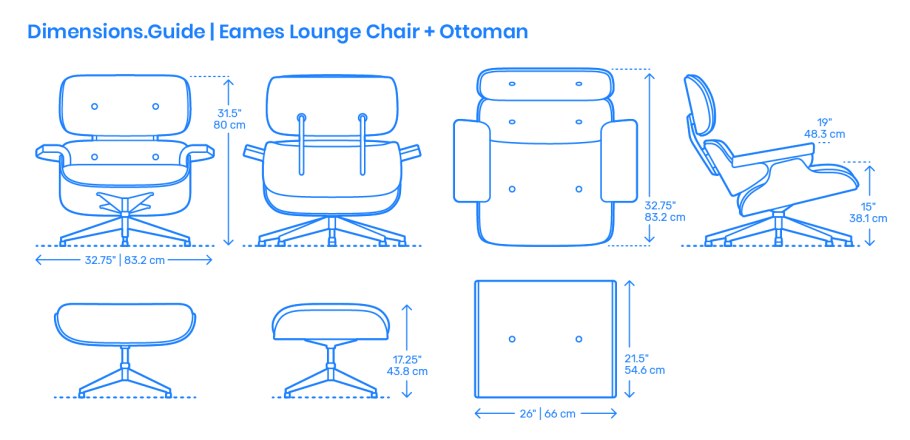 Кресло Eames Lounge Chair чертежи