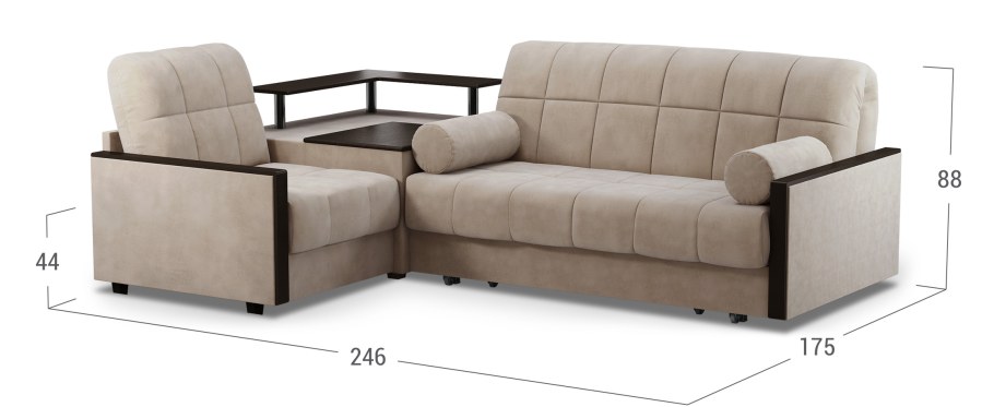 Угловой диван аккордеон с ортопедическим