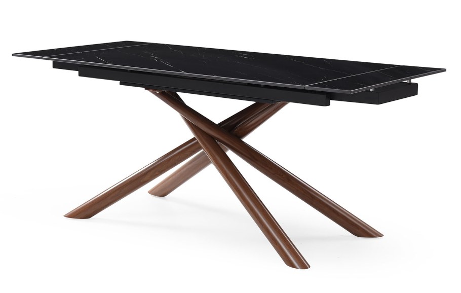 Стол раскладной Sorrento 160-220, черная керамика/ясень