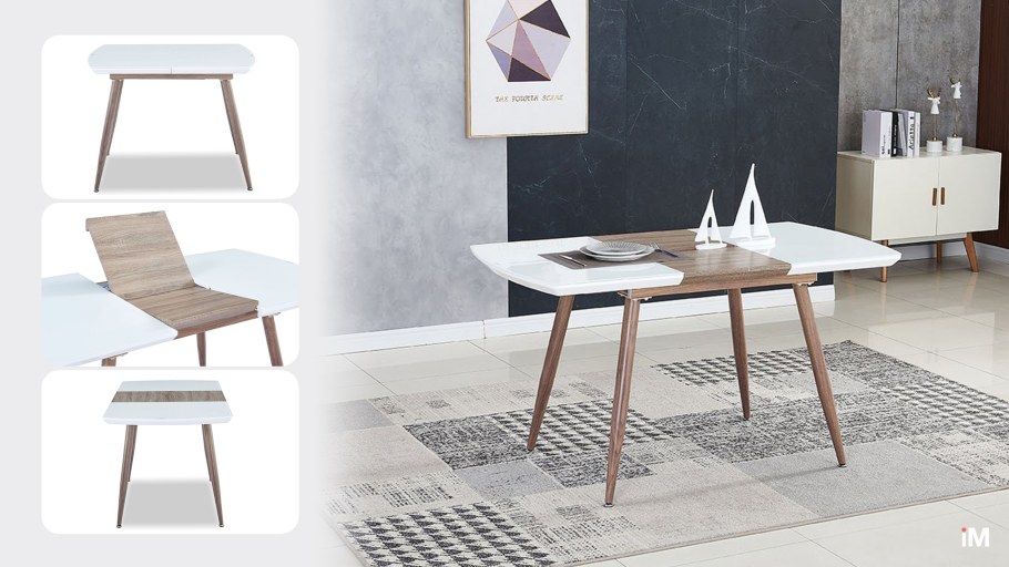 Стол раскладной Leticia 100-130, дуб/черный