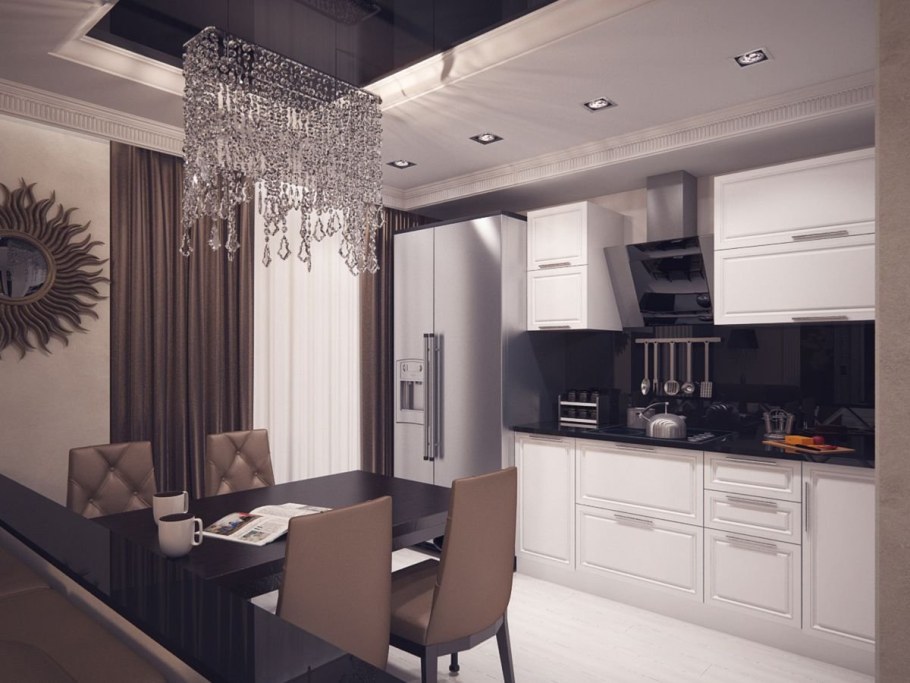 Кухня гостиная ар деко