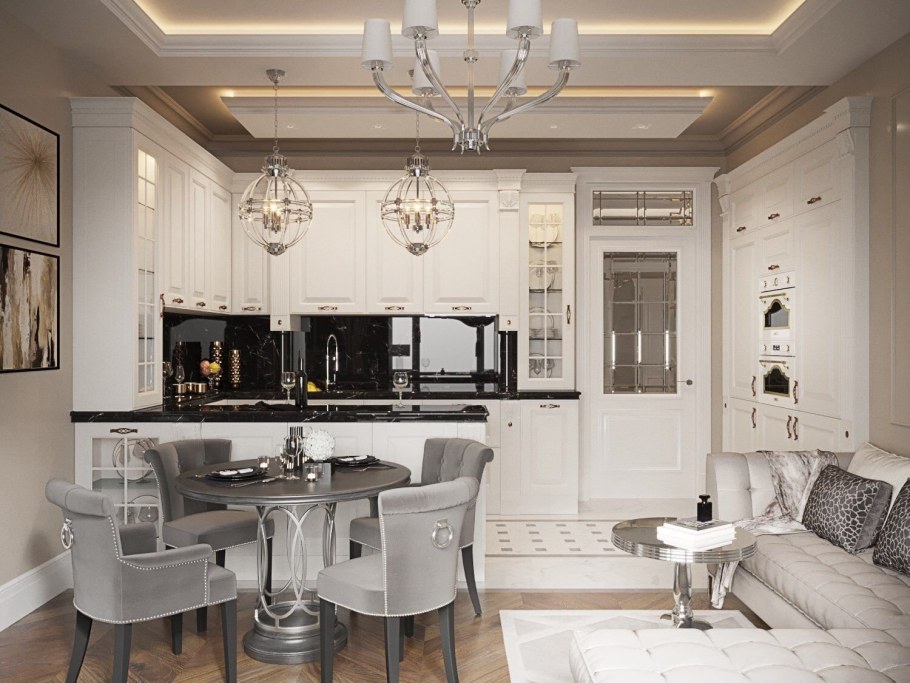 Кухня студия Неоклассика 20кв