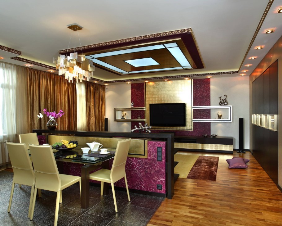 Гостиная столовая арт деко