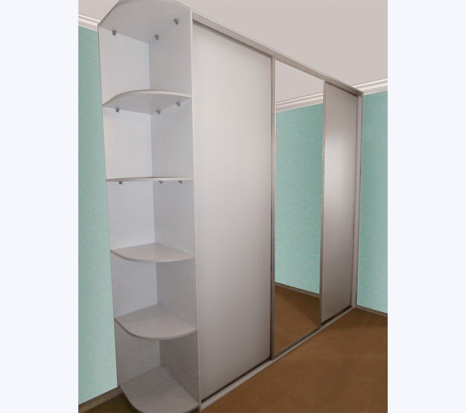 Шкаф-купе с угловыми полками сбоку маэстро-2