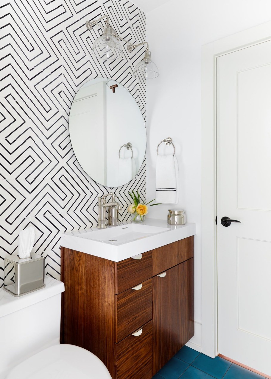 Акцентная стена в ванной