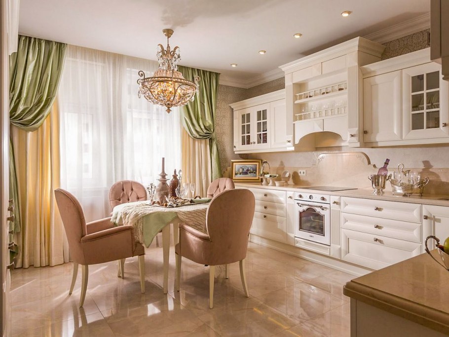 Кухня 14 кв м в стиле Неоклассика