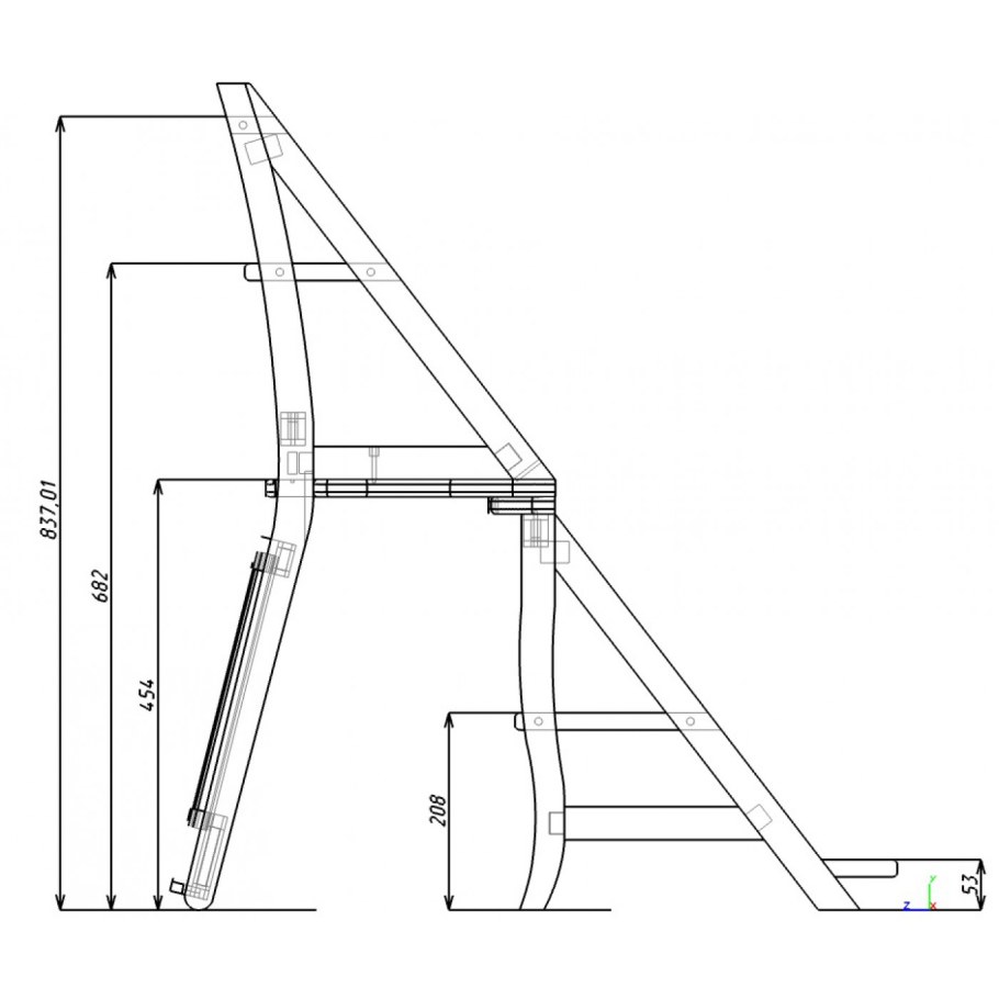 Табурет стремянка модель м91.13 чертеж