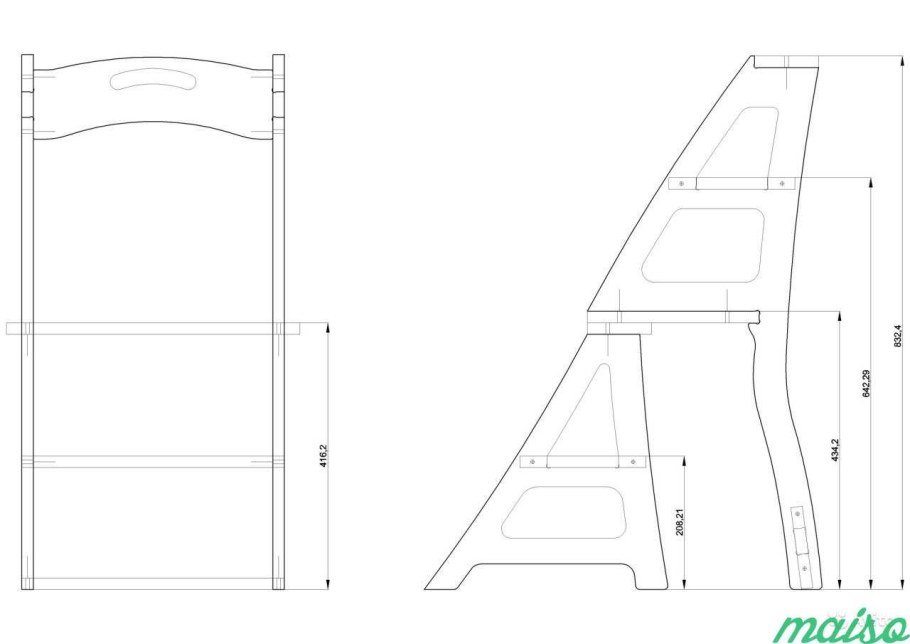 Стул-стремянка Eletta чертежи