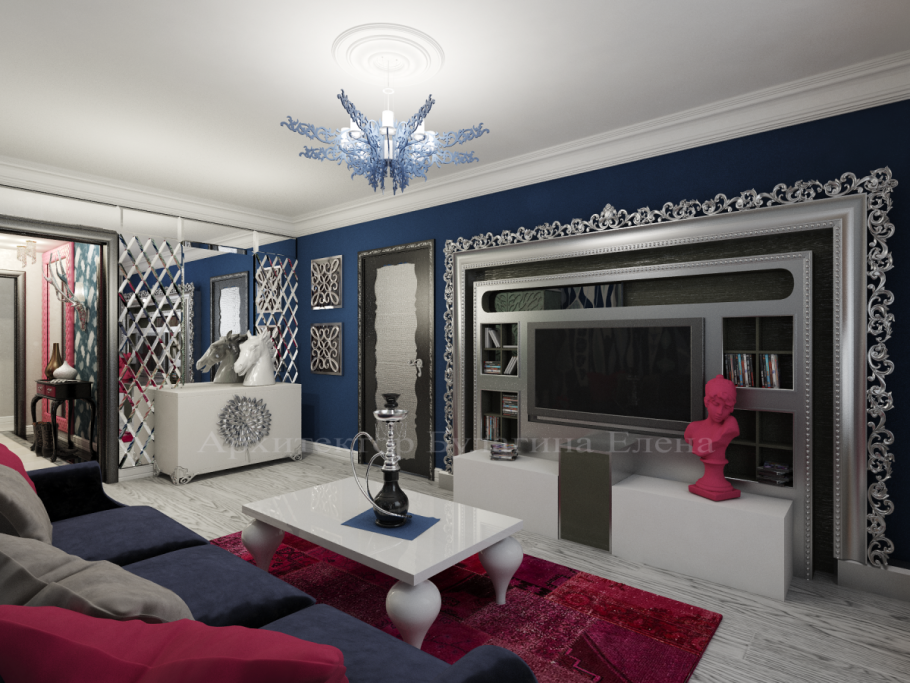 Гостиная в стиле ар деко темная