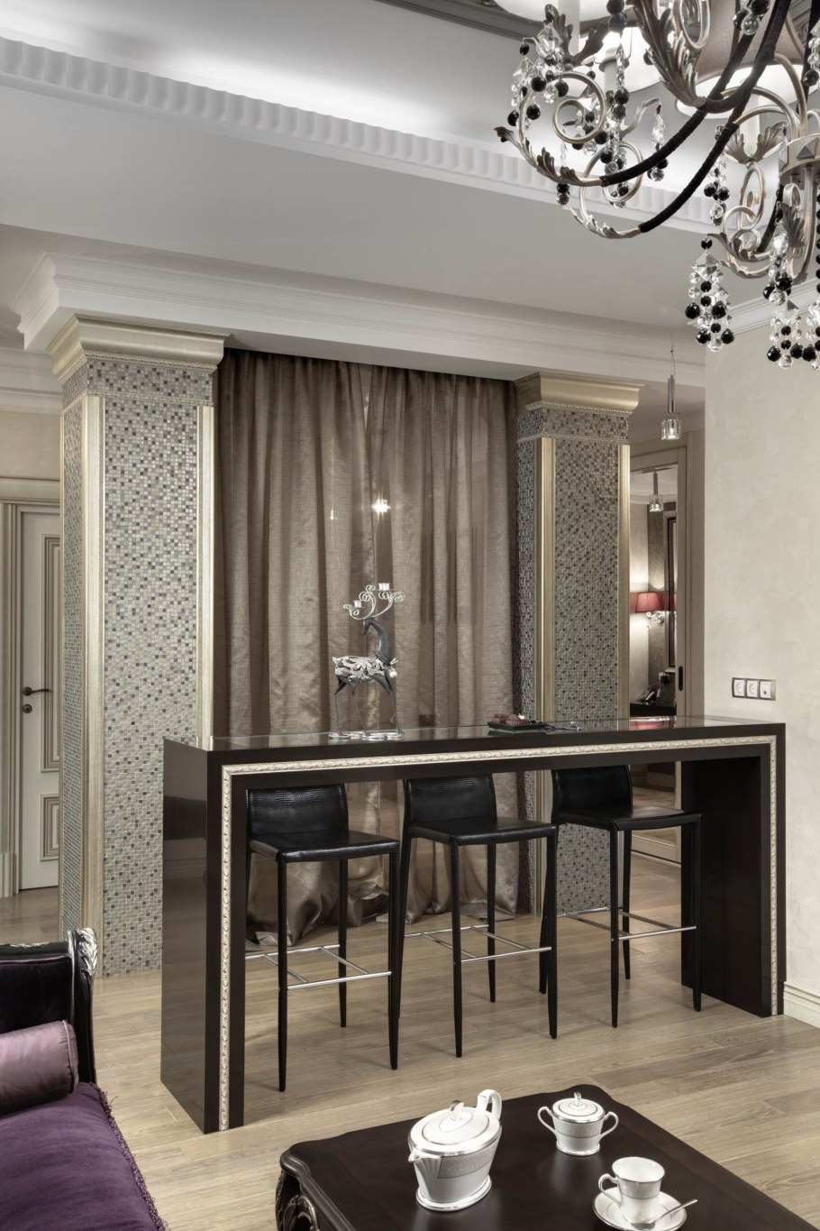 Кухня гостиная ар деко