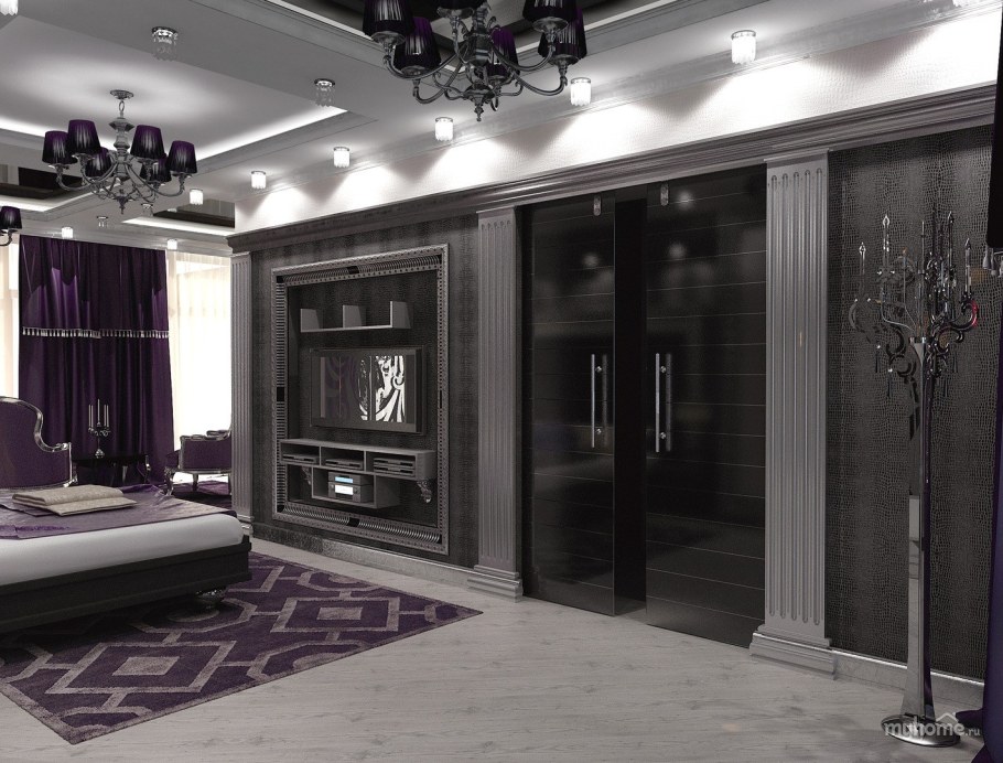 Спальни Неоклассика в темном цвете