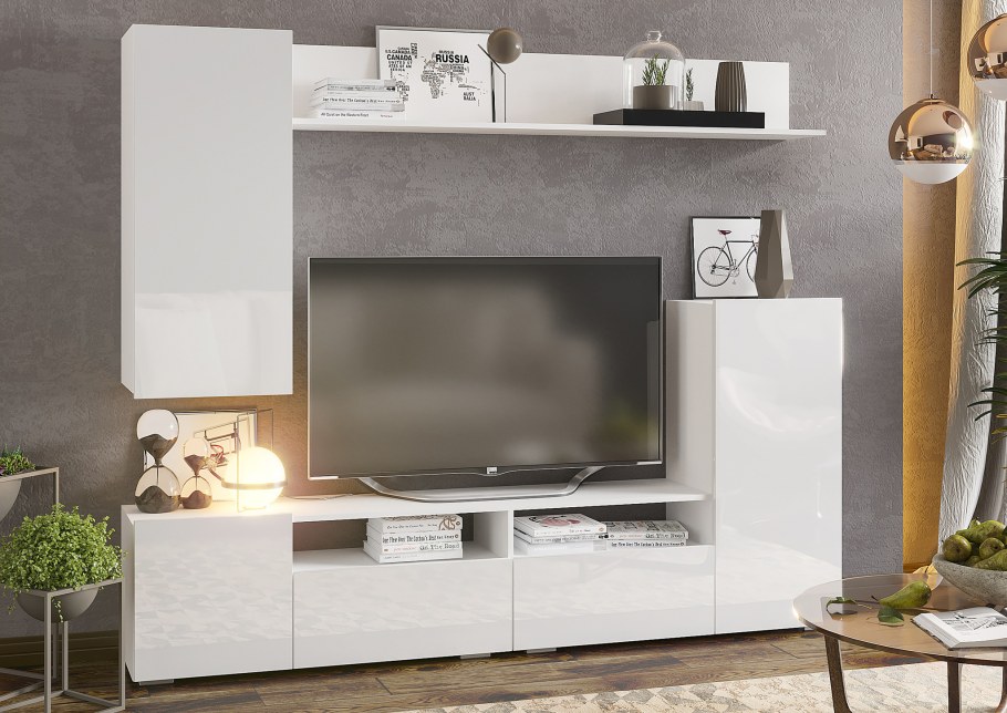 Гостиная меко Лия 4 белый глянец