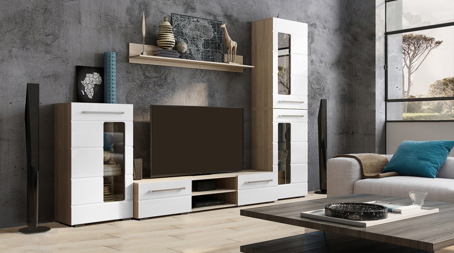 Гостиная Милан БТС венге белый глянец