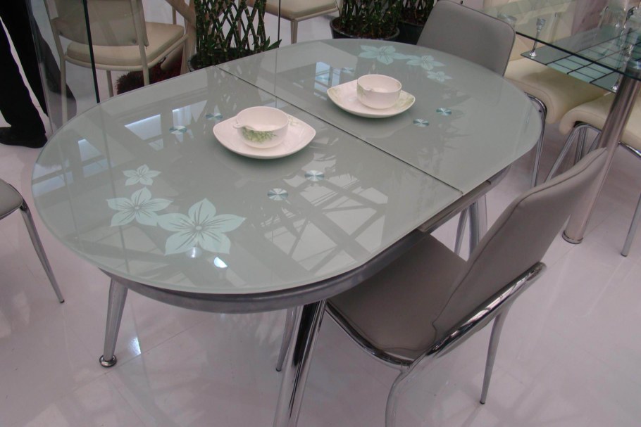 Стол полуовальный стеклянный ад 75 38