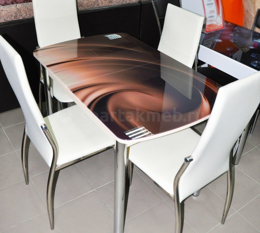 Стол стеклянный кухонный раздвижной