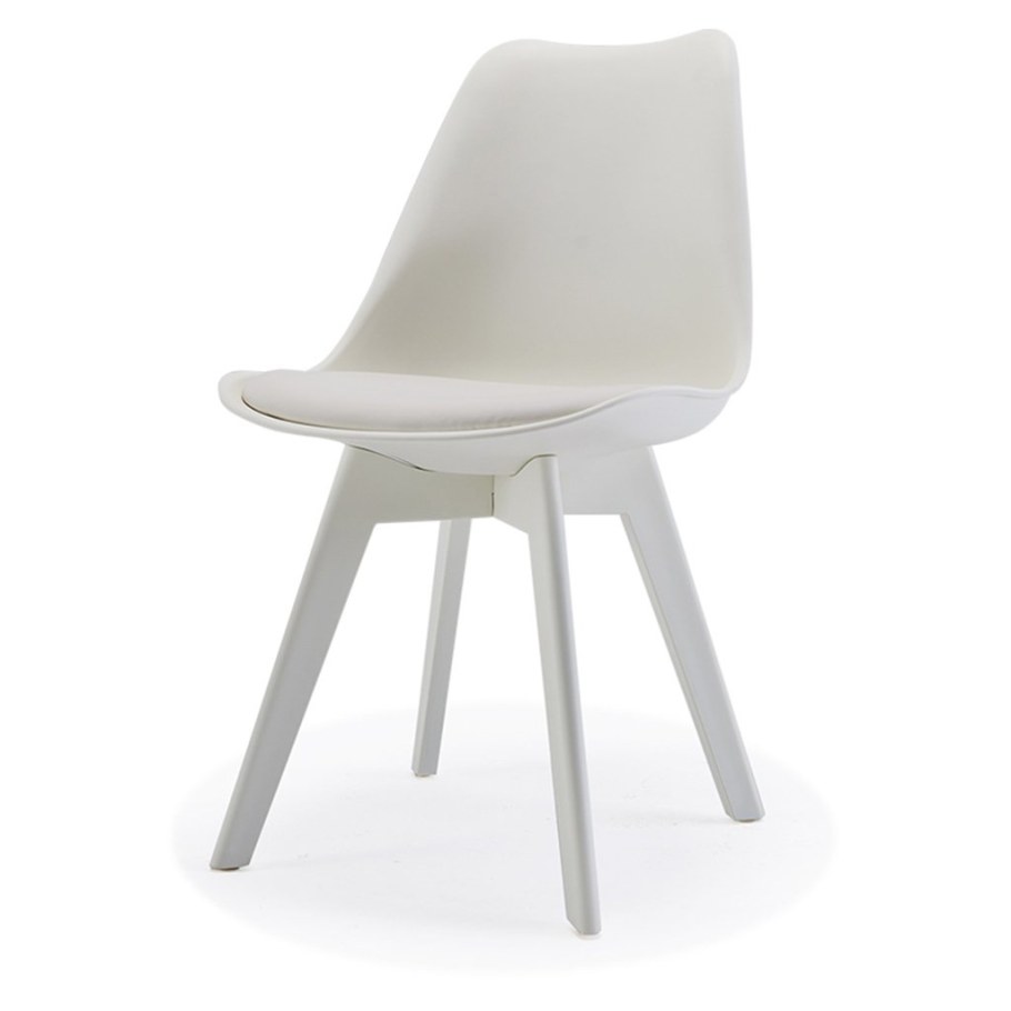 Стул Jerry Soft прозрачный на белых ногах белый