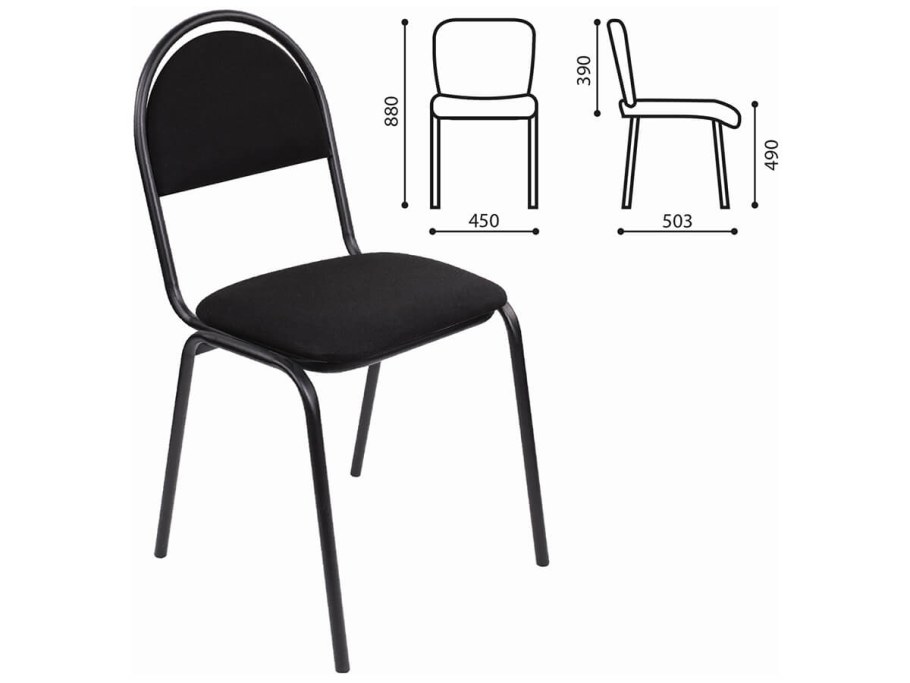 Стул стандарт, кож.зам. черный 7578563