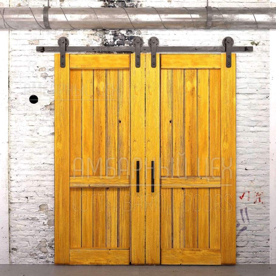 Амбарные двери двустворчатые