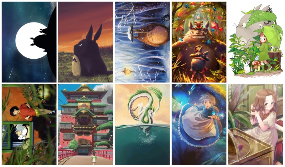 Коллаж аниме Хаяо Миядзаки