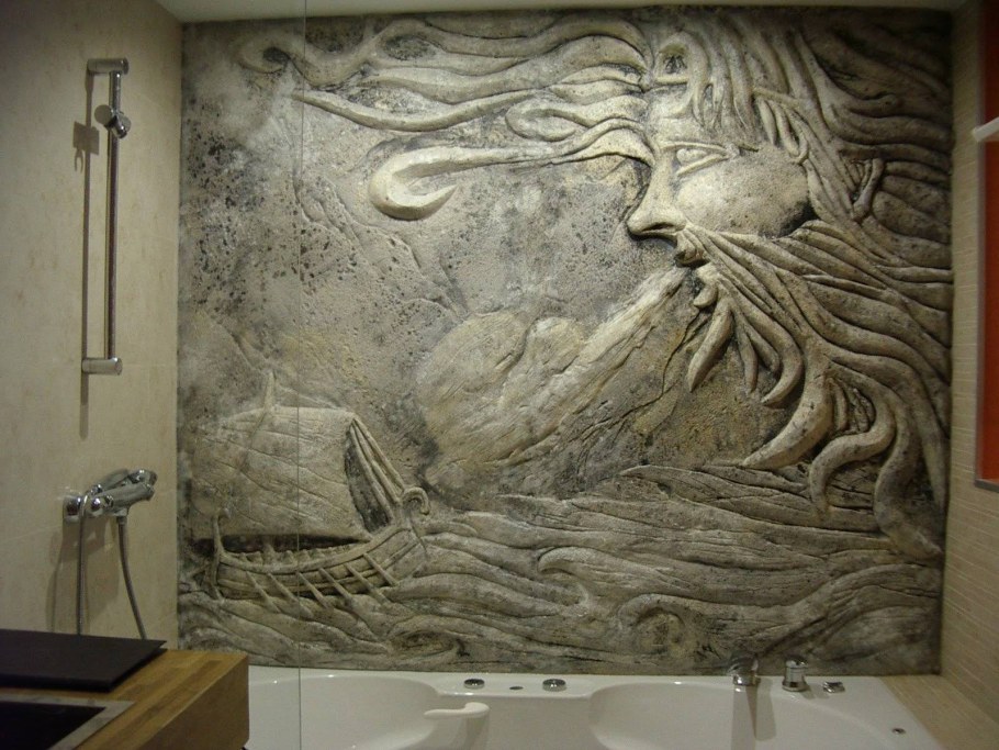 Панно из рельефной штукатурки