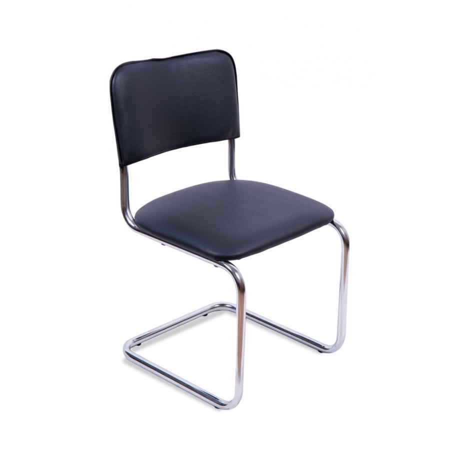 Офисный стул бёрн хром экокожа dollaro 350 черная