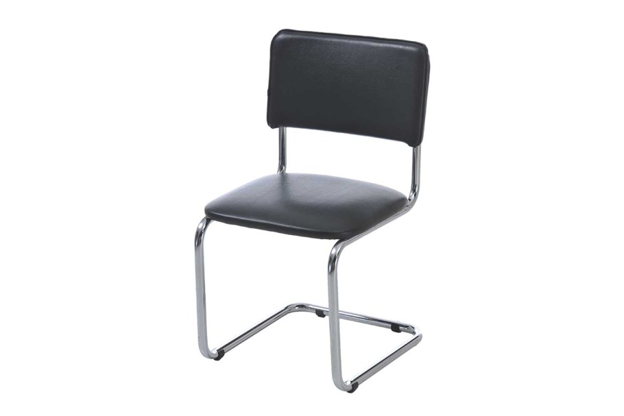 Стул Фабрикант "Sylwia", каркас металл хром, кожзам черный box1