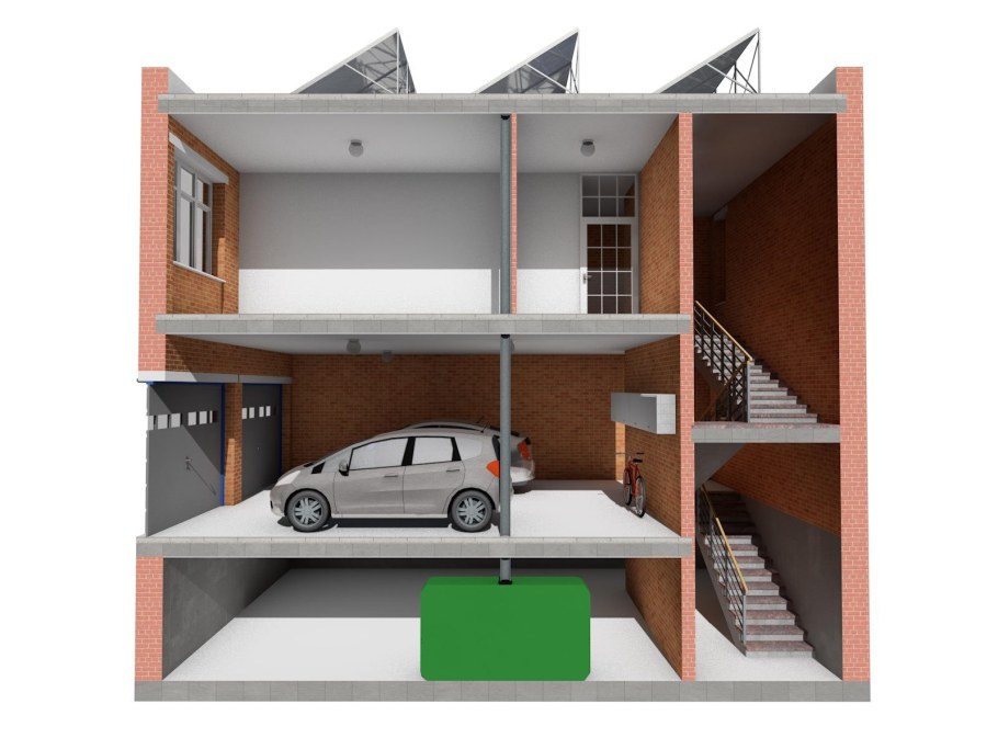 Двухэтажный жилой гараж