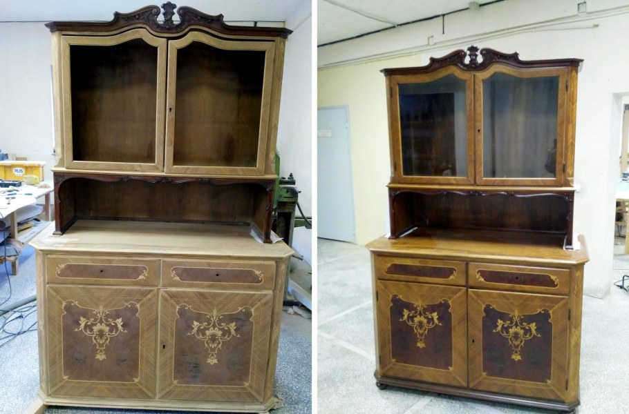 Отреставрированная старинная мебель из массива дерева