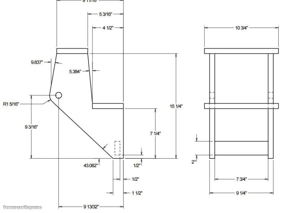 Табурет стремянка модель м91.13 чертеж