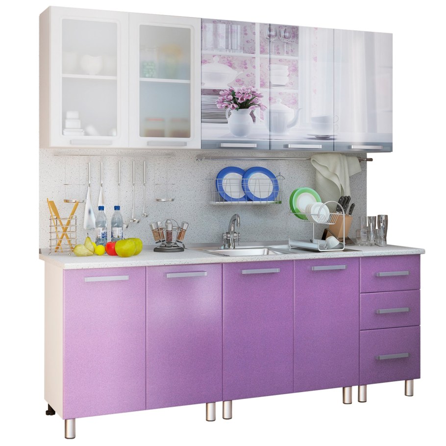 Кухня 2,0м БТС Люкс - акварель