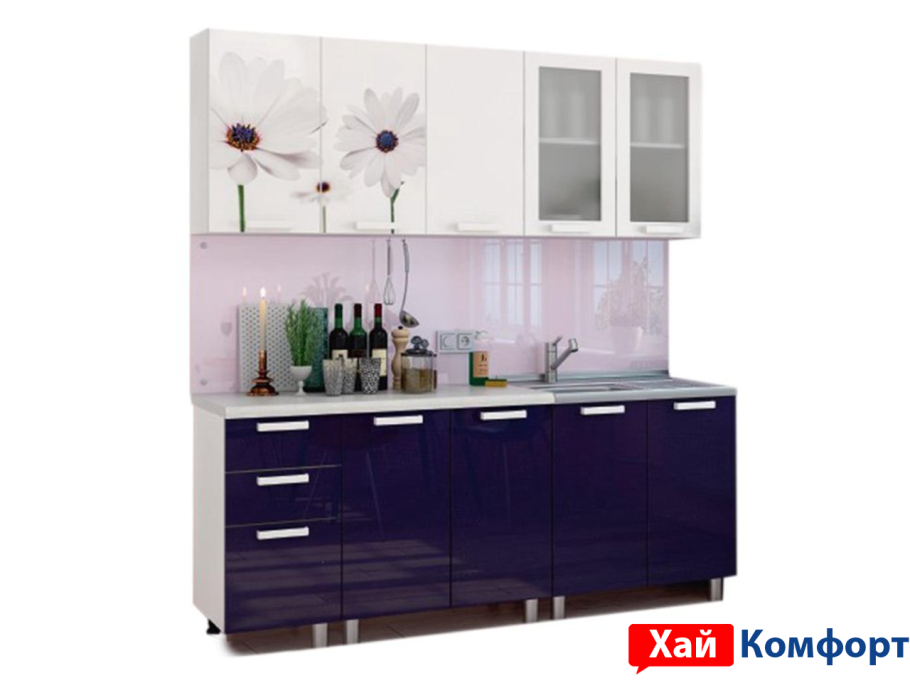 Кухня фантазия индиго/белый глянец 2.0 БТС