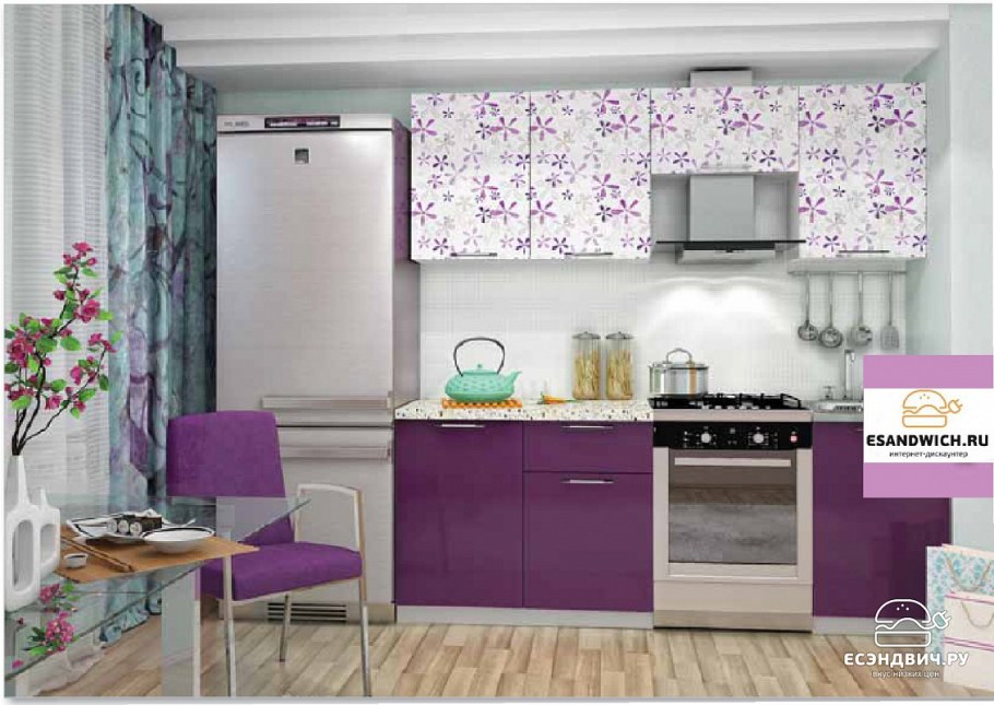 ДСВ кухня олива сирень