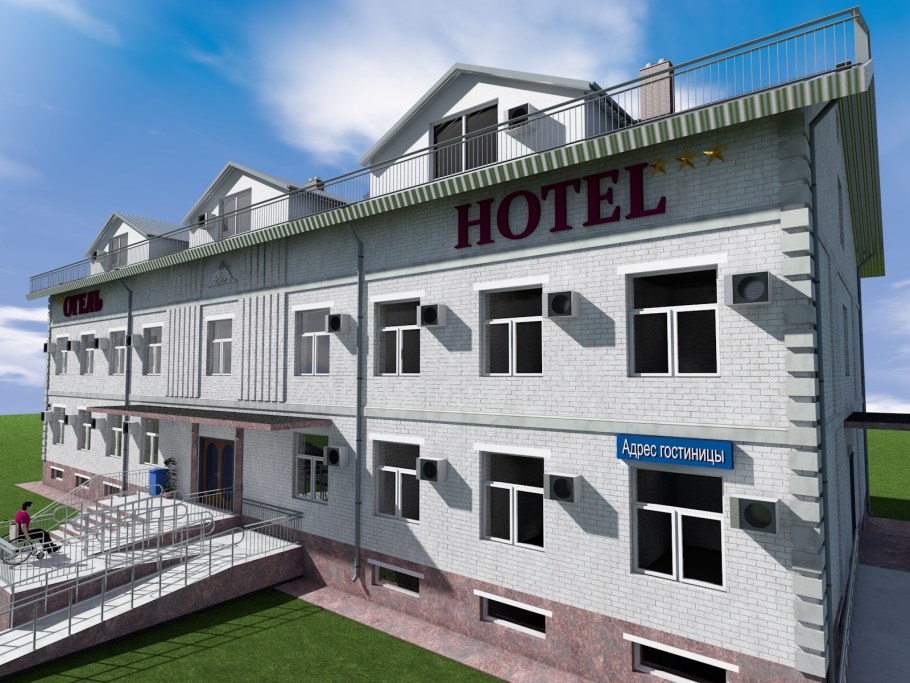 Фасад гостиницы проект