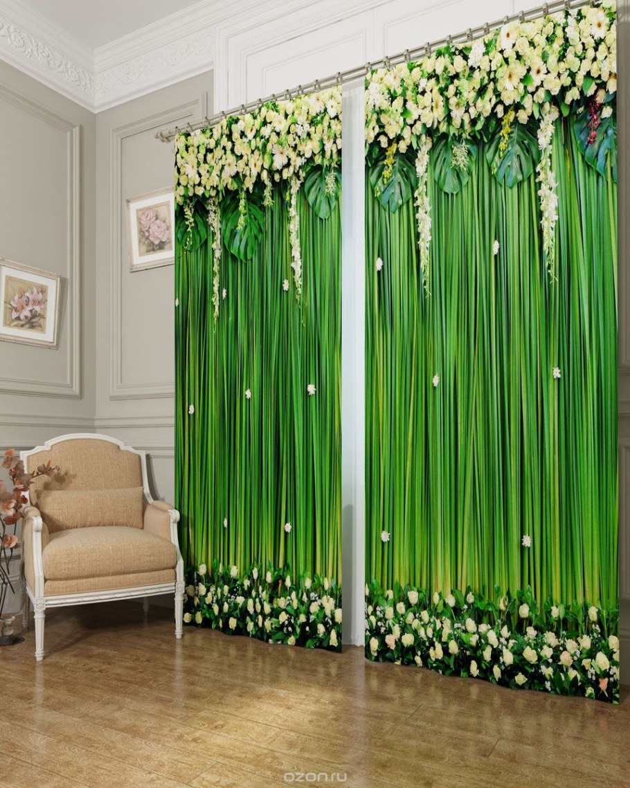 Фотошторы "зеленый занавес", 145*260 см