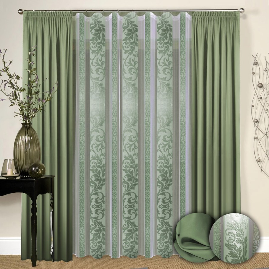 Комплект гардин РЕАЛТЕКС rlx450480 270х400см, зеленый